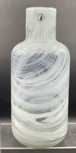 JARRÓN DE VIDRIO ARTÍSTICO SOPLADO A MANO REMOLINO AZUL - Imagen 1 de 6