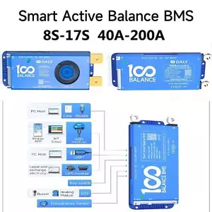 100BALANC 8S-17S 40A-200A Lifepo4/ Li-ion/LTO Battery Smart Active Balance BMS - Picture 1 of 30