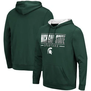 Men's Colosseum Green Michigan State Spartans Slash Stack 2.0 Pullover Hoodie - Picture 1 of 3
