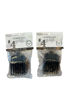 Lot Of 2- 1/2” Wahl Attachment Clipper Guide Comb Guard 13mm #4 Black - Picture 1 of 3