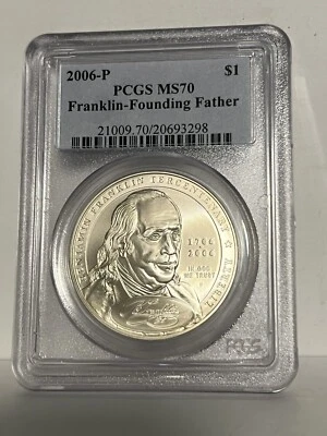2006 P FRANKLIN  MS 70 $1 COMMEMORATIVE US COIN - Image 1 of 2