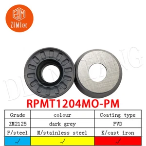 RPMT1204MO-PM R6 round CNC milling insert For EMRW 6R Lathe Milling Cutter Tool - Picture 1 of 7