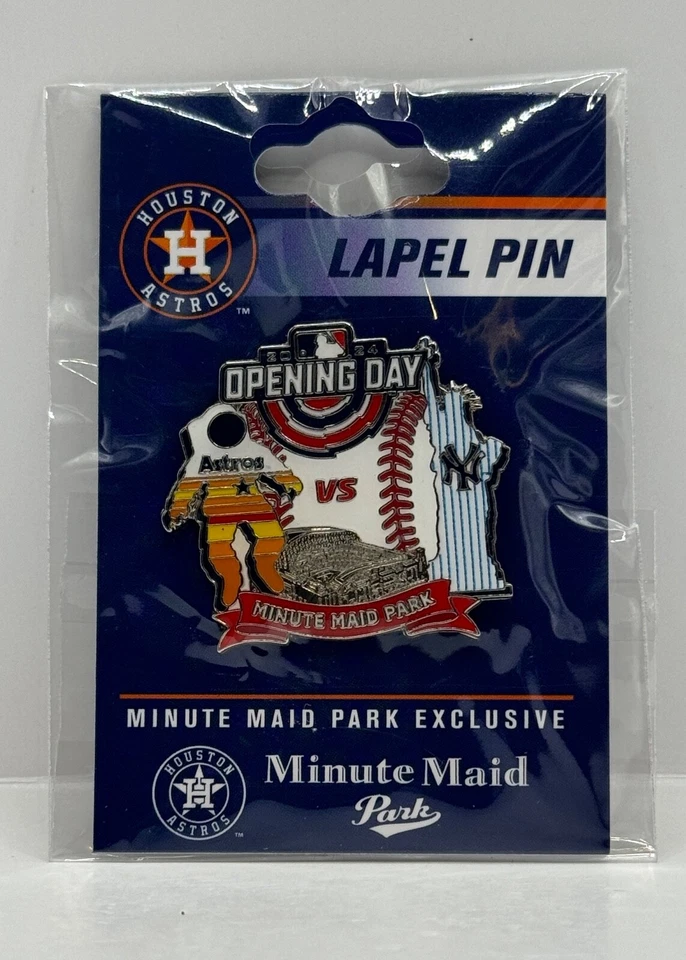 NEW YORK YANKEES vs. HOUSTON ASTROS 2024 Opening Day Lapel Pin Minute Maid - Image 1 of 1