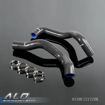 Silicone Radiator Hose+Clamps Kit Fit For 94-95 Ford Mustang GT/GTS/SVT Black - Image 1 of 4
