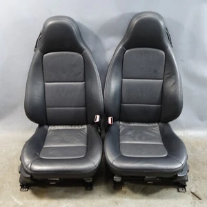 1996-2000 BMW Z3 Roadster Factory Front Seat Pair Black Oregon Leather OEM - Picture 1 of 12