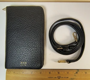 nwot OAD New York small black crossbody half zip wallet purse pouch 4x6.5x1" - Picture 1 of 17