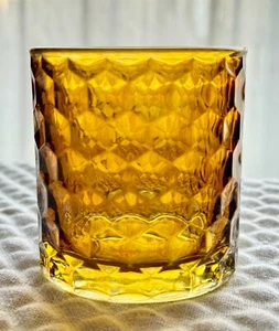 New Fall Autumn Amber Gold Glass Honeycomb Style Votive Tea Light Candle Holder - Picture 1 of 7