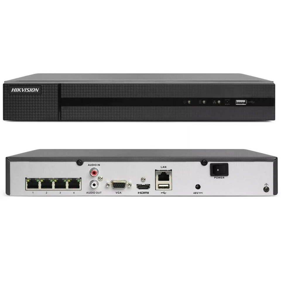 NVR 4 CANALI HIKVISION PORTE POE 4K 8 MPX ONVIF POE H.265+ CLOUD P2P