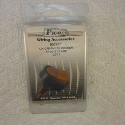 Pico Wiring Electrical Switch 5582PT Illuminated Amber On Off Rocker Switch 12V — 第 1/4 张图片