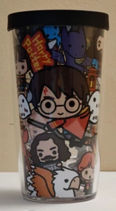 Harry Potter Group Charms Wrap Tervis w/ Black Travel Lid 16 oz Clear Plastic - Picture 1 of 11