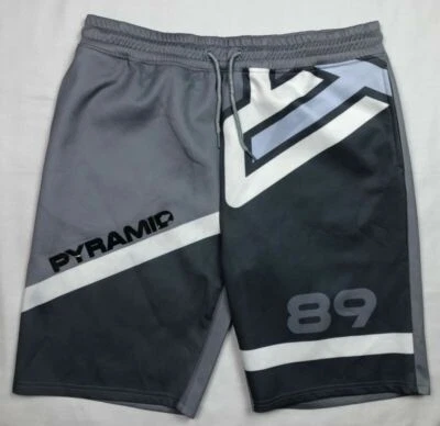 Pantalones Cortos Atléticos Gimnasio Pirámide Negra Para Hombres 3XL Gris/Blanco Deletrear Bloque de Color B9 Foto 1 de 4