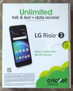 Cricket LG Wireless Risio 3 16GB Prepaid Smartphone, Blue  5" HD ~ SEALED