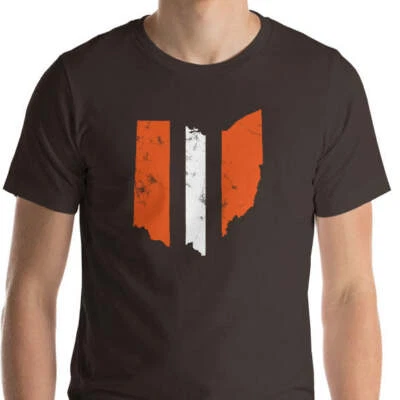 Camiseta unisex manga corta a rayas de fútbol americano inspirada en los Cleveland Browns Ohio Foto 1 de 4