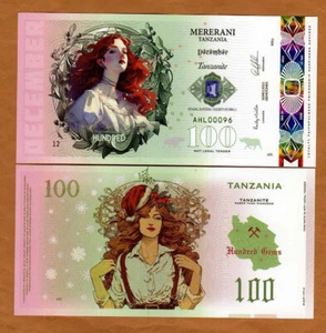 Tansania, 100 Edelsteine 2023 Fantasiepolymer, Dezember, Tansanit - Bild 1 von 1