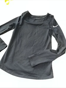 Nike Dri-Fit Unisex Youth Small Logo On Sleeve Long Athletic Stripe Shadow Back - Picture 1 of 12