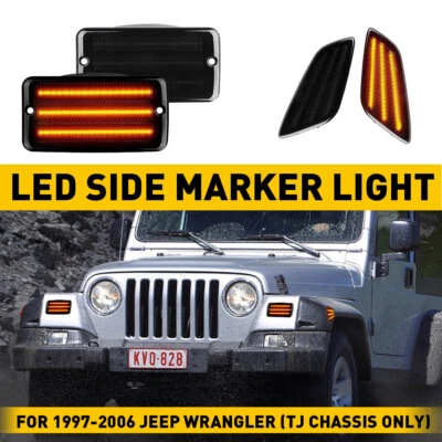Para Jeep TJ Wrangler 1997-2006 Parachoques Humo Señal Guardabarros Luces Marcadoras Laterales Nuevo Foto 1 de 4