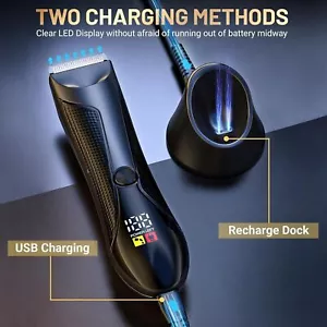Groin Hair Trimmer for Men's Electric Ball Trimmer Wet/Dry Body Shaver gift - Picture 1 of 5