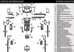 CHRYSLER 300 C SET FIT 2011 2012 2013 2014 NEW INTERIOR WOOD DASH TRIM KIT 53PCS - Picture 1 of 8