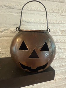 Halloween Cobre Metal Jack-O-Lantern Calabaza Rústico Resistente - Imagen 1 de 4