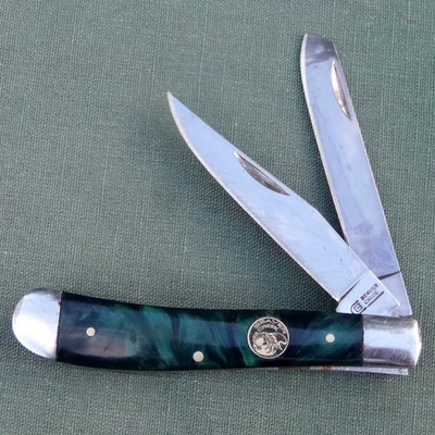 NAVAJA PLEGABLE VINTAGE BEAVER CREEK de dos hojas con mango verde en muy buen estado sin precio base Foto 1 de 4