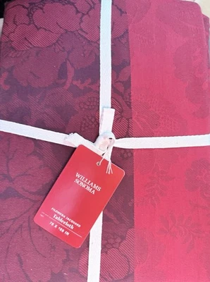 Williams-Sonoma Filomena Jacquard Tablecloth 70”x108” In Crimson - Image 1 of 2