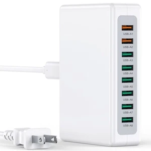 USB Charger Block, 100W 8 Port USB Charging Station for Multiple Devices, QC ... - Picture 1 of 8