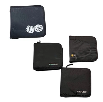 Lot of  4 VTG Case Logic Disc Holder Sleeve Nylon Zip CD/DVD/Bluray Embroidered - Image 1 of 4