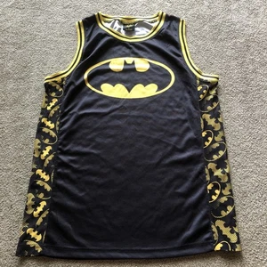 Batman Basketball Jersey Men's M Tank Top Black Yellow Vintage Medium DC Shirt - Picture 1 of 4