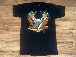RARE 1980s Harley Davidson V-twin 3d Emblem Shirt Size Lg Daytona - Picture 1 of 9