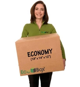 EcoBox Medium Moving Boxes Economy Size 18" x 14" x 12" Pack of 20 (V-11618) - Picture 1 of 4