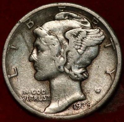 1935-D Denver Mint Silver Mercury Dime - Image 1 of 2