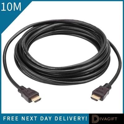 10M HDMI CABLE PREMIUM 4K 2.0 HIGH SPEED LEAD 2160P 3D HDTV ULTRA UHD 10 METRE - Image 1 of 4