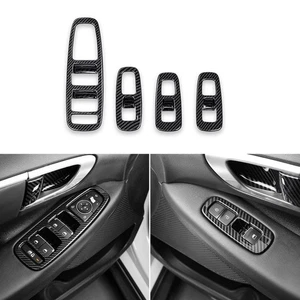 Carbon Fiber ABS Window Lift Switch Panel Cover Trim For Hyundai Sonata 2020-25 - Picture 1 of 9