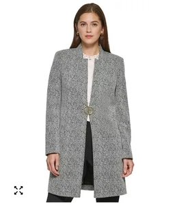 DKNY Womens Gray Blazer Coat Size 10 - Picture 1 of 6