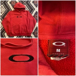 Sudadera con capucha Oakley vintage bordada logotipo central grande roja para hombre talla mediana - Imagen 1 de 9