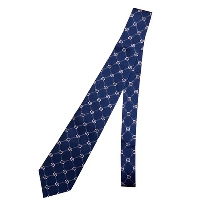 GUCCI 联锁 G 真丝宽领带海军蓝男式二手 — 第 1/4 张图片