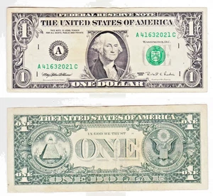 $1 1995 Boston Web Note Experimental Printing Block A - C Run# 7, Plate# 1 - 10 - Picture 1 of 3