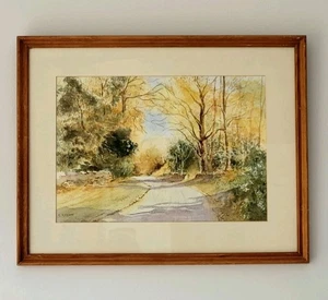 Aquarell Gemälde gerahmt glasiert signiert A Kirkham 19 x 15 Zoll Vintage - Bild 1 von 24