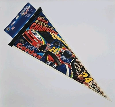 Banderín de campeonato vintage NASCAR 97 WINSTON CUP Jeff Gordon #24 29" x 12" Foto 1 de 4