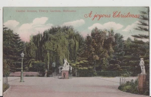 Postal Central Avenue Fitzroy Gardens Melbourne Victoria 1d sello reina rojo - Imagen 1 de 2