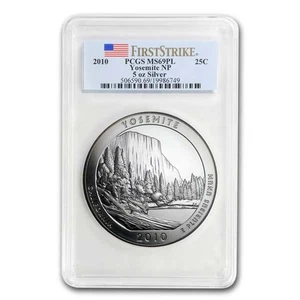 2010 5 oz Silver ATB Yosemite MS-69 DMPL PCGS - Picture 1 of 3