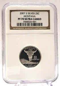 2007-S Proof SILVER Montana State Quarter 25c NGC PF70 UCAM - Picture 1 of 4