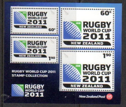 NEW ZEALAND 2010 RUGBY WORLD CUP 2011 MINISHEET UNMOUNTED MINT - Image 1 of 1