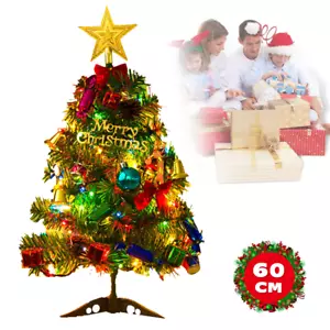 60CM Mini Weihnachtsbaum mit LED Beleuchtung Künstlicher Tannenbaum Dekoration - Bild 1 von 11