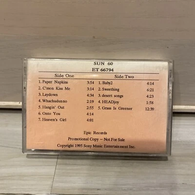 RARE Headjoy  Sun60 SONY PROMO CASSETTE ET 66794 SONY MADE PROMO - Image 1 of 4