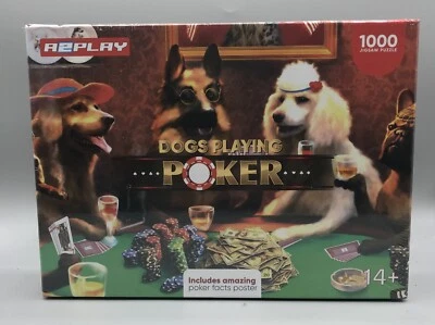 Запечатанный A2Play 1000 шт. Пазл Собаки Играющие в Покер И Факты Плакат НОВЫЙ - Изображение 1 из 4