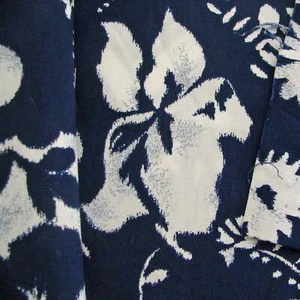 Vintage Cranston Schwartz Liebman Blue Batik Print Cotton Fabric 1/2+ydx56" wide - Picture 1 of 6