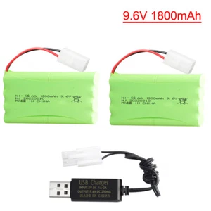 2 Piezas 9.6v 1800mAh Ni-CD AA Batería Recargable Enchufe KET-2P Para RC Coche Barco Truc - Imagen 1 de 9