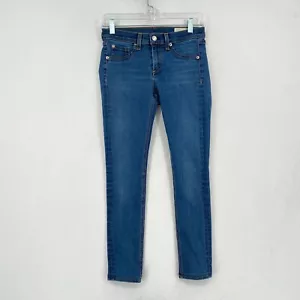 Rag & Bone Mid Rise Skinny Ankle Jeans Womens 26 Blue Medium Wash Denim Stretch - Picture 1 of 12
