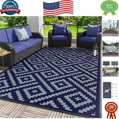 Durable 5'x8' Outdoor Rug - Easy Clean Waterproof Camping Mat for Any Setting - Image 1 of 4